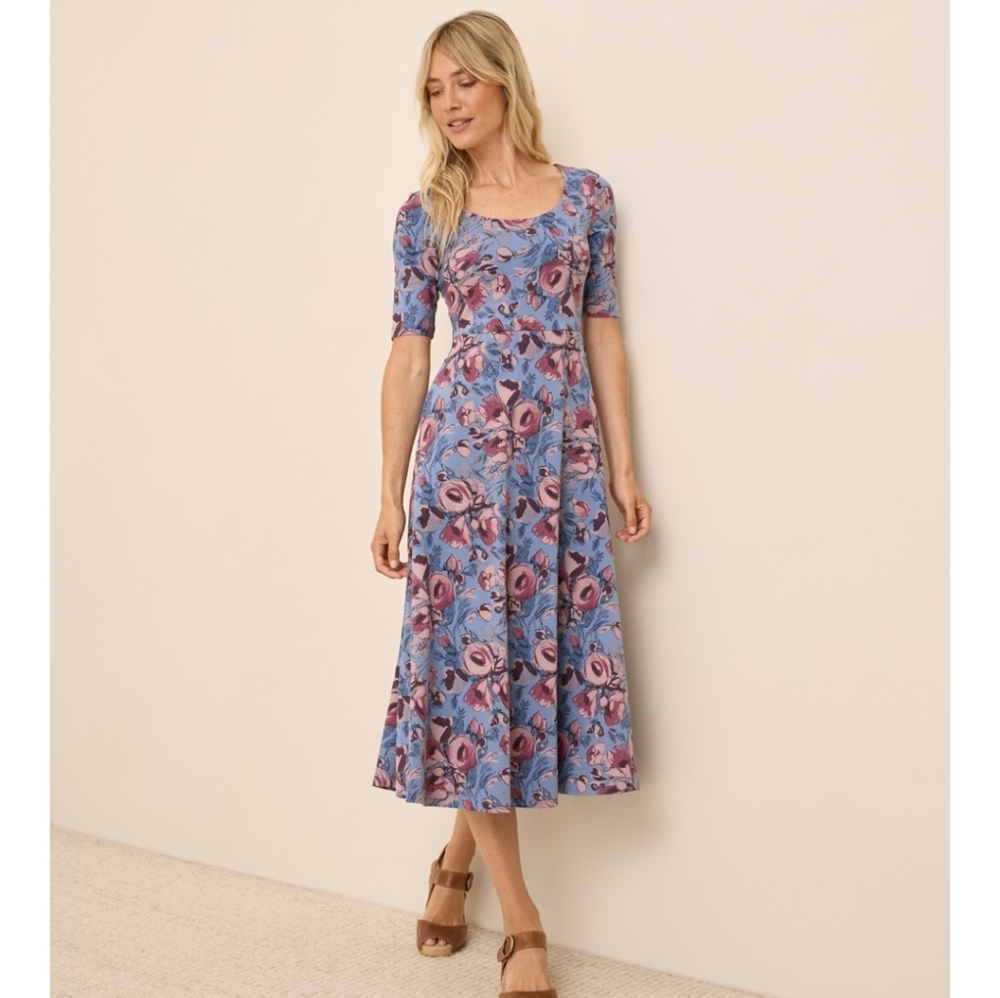 Pact Floral Fit & Flare Dress Size XL